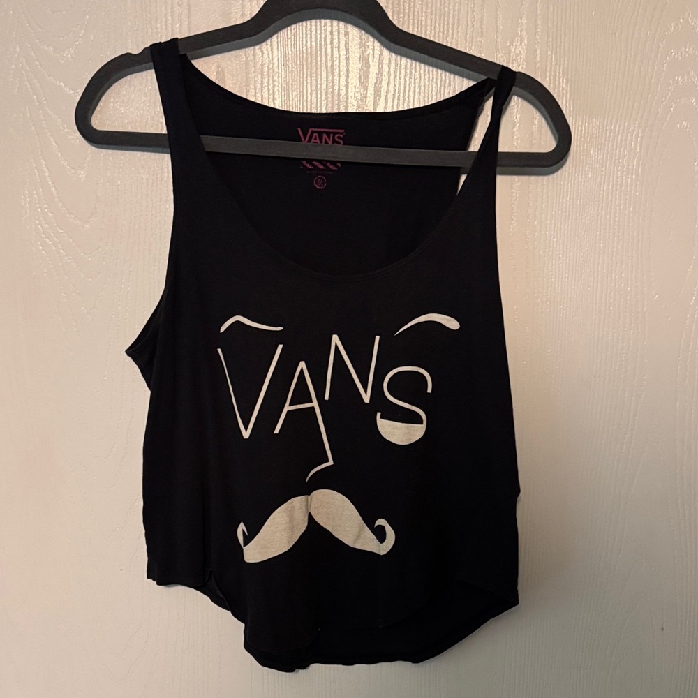 Vans Black Graphic Crop Tank Top